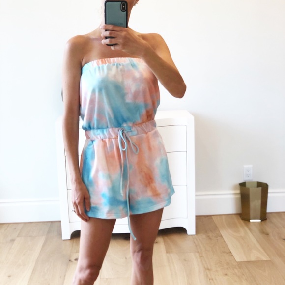 BAHAMAS Tie Dye Strapless Romper - Picture 4 of 7